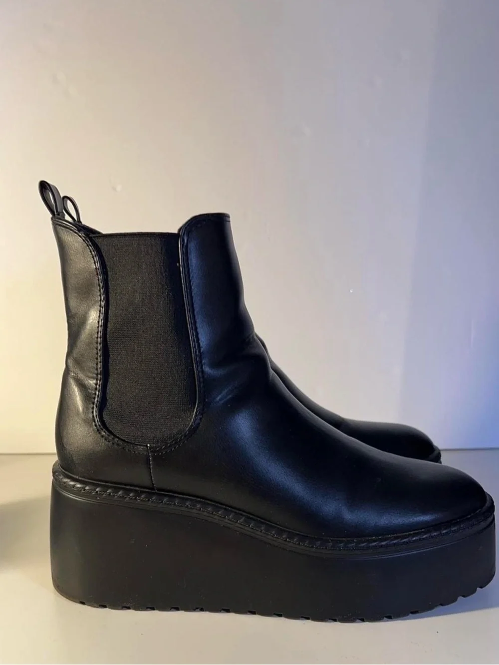 Nine West Black Platform Chelsea Booties